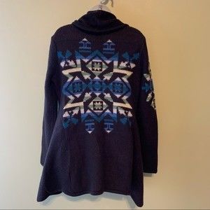 We the Free Navajo Tribal Aztec Style Wool Blend Cardigan, Size Small